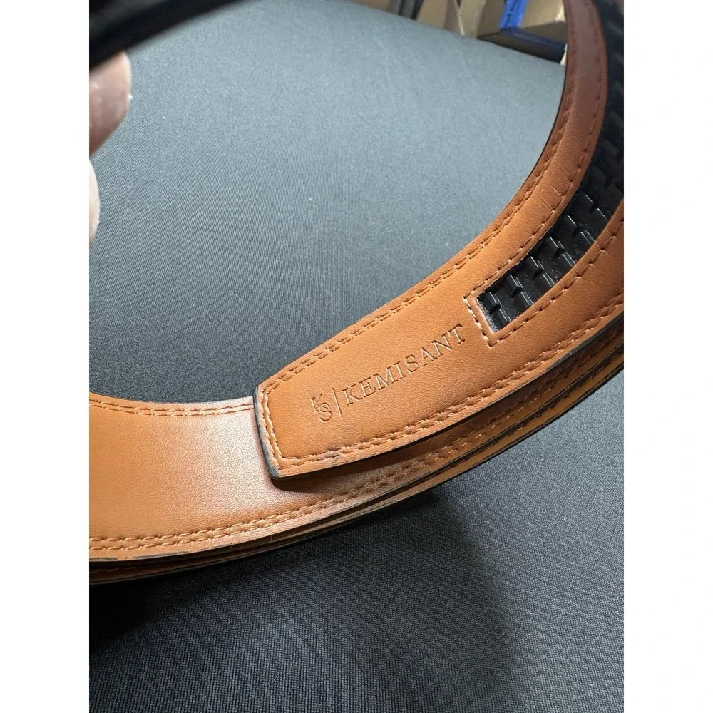 Kemisant Adjustable Rachet Belt Trim To Size Up To 52 Lot Of 2 Belts Gray Brown